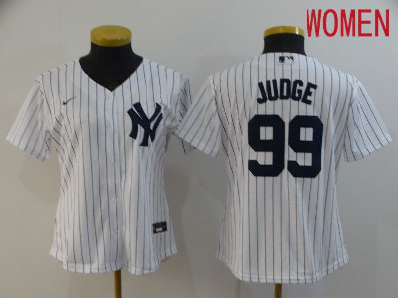 Women New York Yankees #99 Juoge White Nike Game MLB Jerseys->women mlb jersey->Women Jersey